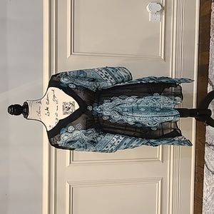 Black and Blue sheer tunic by: Tramp(used)